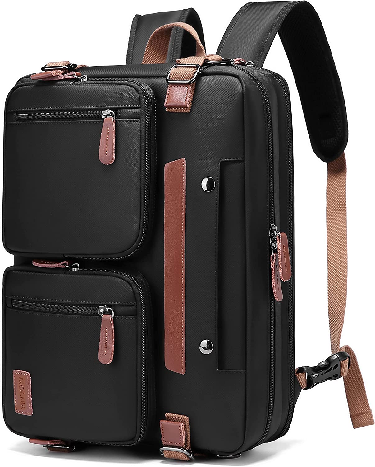230816045526507_1 MOLNIA 3 in 1 Laptop Backpack, 17.3 inch Computer Bags for Men, Laptop Backpack for Men, for Travel Bussiness School Men Women, Black - Image 1